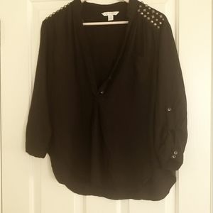 Black blouse with studd details